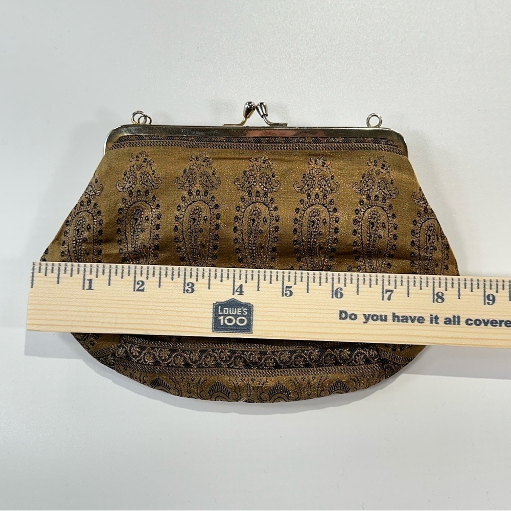 Cottage Product silk evening clutch paisley gold black - Picture 11 of 13